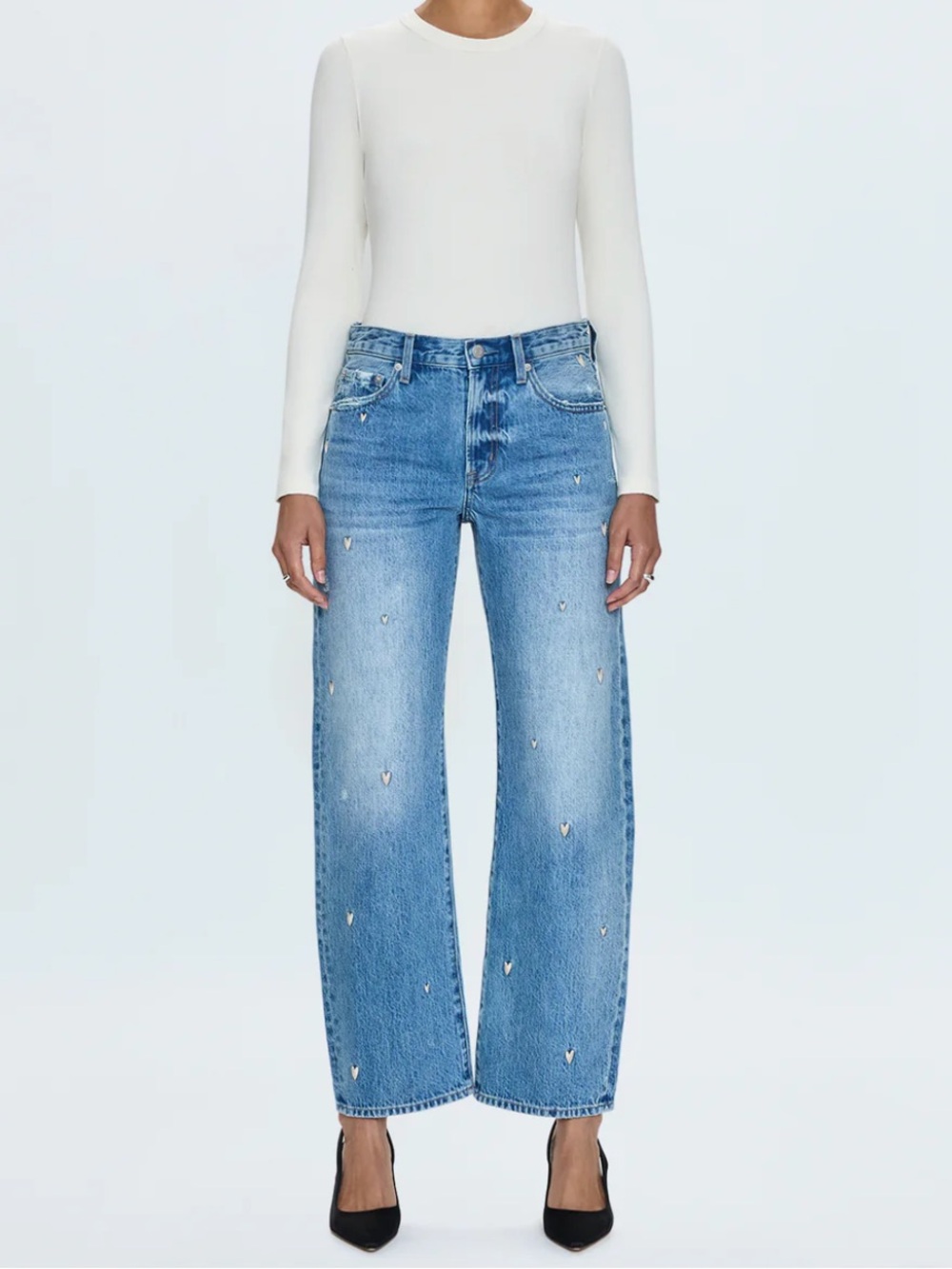 PISTOLA Lexi Bowed Straight Jean in Vintage Confetti | Size 29